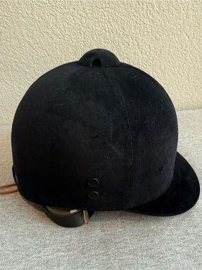 Wembley Black Velvet Equestrian Helmet-Style Hat